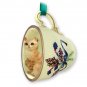GTCC23 Manx Red Tabby Green Holiday Tea Cup Ornament