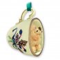 GTCD01C Poodle, Apricot Green Holiday Tea Cup Ornament