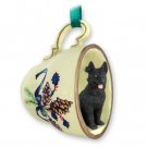 GTCD08D German Shepherd, Black Green Holiday Tea Cup Ornament