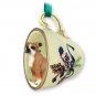 GTCD102A Boxer, Uncropped Green Holiday Tea Cup Ornament