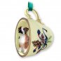 GTCD102C Boxer, Brindle, Uncropped Green Holiday Tea Cup Ornament