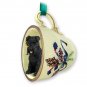 GTCD103A Schnauzer, Black, Uncropped  Green Holiday Tea Cup Ornament
