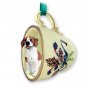 GTCD106A Pointer, Brown & White Green Holiday Tea Cup Ornament