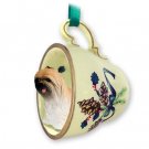 GTCD10B Lhasa Apso, Brown Green Holiday Tea Cup Ornament