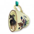 GTCD112 Belgian Turvuren Green Holiday Tea Cup Ornament