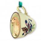 GTCD121C English Cocker Spaniel, Blonde Green Holiday Tea Cup Ornament