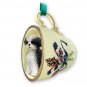 GTCD128D Shih Tzu, Black & White, Sport cut Green Holiday Tea Cup Ornament