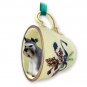GTCD13B Schnauzer, Gray  Green Holiday Tea Cup Ornament