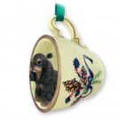 GTCD15F Cocker Spaniel, Black & Tan Green Holiday Tea Cup Ornament