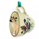 GTCD16B Great Dane, Fawn Green Holiday Tea Cup Ornament