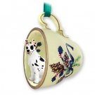 GTCD16C Great Dane, Harlequin Green Holiday Tea Cup Ornament