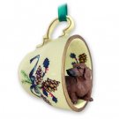 GTCD19A Dachshund, Red Green Holiday Tea Cup Ornament