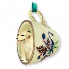 GTCD24B Labrador Retriever, Yellow Green Holiday Tea Cup Ornament