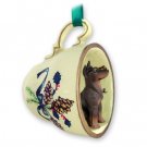 GTCD25B Doberman, Red Green Holiday Tea Cup Ornament