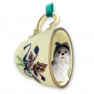 GTCD26A Shih Tzu, Gray Green Holiday Tea Cup Ornament