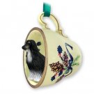 GTCD28A Afghan Black & White Green Holiday Tea Cup Ornament