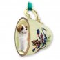 GTCD31 Saint Bernard, Rough Coat  Green Holiday Tea Cup Ornament