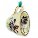 GTCD32 Keeshond Green Holiday Tea Cup Ornament