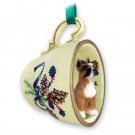 GTCD33A Boxer Green Holiday Tea Cup Ornament