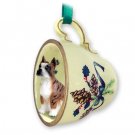 GTCD33C Boxer, Brindle Green Holiday Tea Cup Ornament