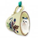 GTCD34 Maltese Green Holiday Tea Cup Ornament