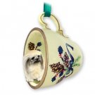 GTCD36 Pekingese Green Holiday Tea Cup Ornament