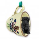 GTCD40B Shar Pei, Black  Green Holiday Tea Cup Ornament