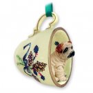 GTCD40C Shar Pei, Cream  Green Holiday Tea Cup Ornament