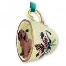 GTCD41 Irish Setter Green Holiday Tea Cup Ornament