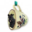 GTCD42 Scottish Terrier  Green Holiday Tea Cup Ornament