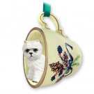 GTCD43 West Highland Terrier Green Holiday Tea Cup Ornament