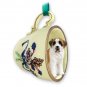 GTCD44 Saint Bernard, Smooth Coat  Green Holiday Tea Cup Ornament