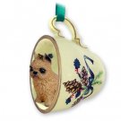 GTCD46A Brussels Griffon, Red Green Holiday Tea Cup Ornament