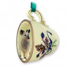 GTCD52 Norwegian Elkhound Green Holiday Tea Cup Ornament