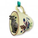 GTCD54C Greyhound, Brindle Green Holiday Tea Cup Ornament