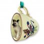 GTCD55A Akita Gray Green Holiday Tea Cup Ornament