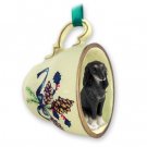 GTCD56 Saluki  Green Holiday Tea Cup Ornament