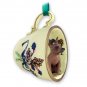 GTCD57B Min Pin, Red & Brown Green Holiday Tea Cup Ornament