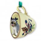 GTCD58A Schnauzer, Giant, Gray Green Holiday Tea Cup Ornament