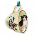 GTCD61 Bernese Mountain Dog Green Holiday Tea Cup Ornament