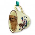 GTCD64 Norfolk Terrier Green Holiday Tea Cup Ornament