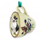 GTCD65B Pit Bull Terrier, Brindle Green Holiday Tea Cup Ornament