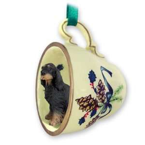 GTCD66 Gordon Setter  Green Holiday Tea Cup Ornament