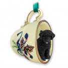 GTCD72 Portuguese Water Dog  Green Holiday Tea Cup Ornament