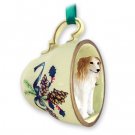 GTCD74 Borzoi Green Holiday Tea Cup Ornament