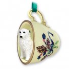 GTCD75 Great Pyrenees Green Holiday Tea Cup Ornament