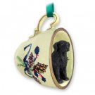 GTCD85 Flat Coated Retriever Green Holiday Tea Cup Ornament