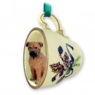 GTCD88 Bull Mastiff Green Holiday Tea Cup Ornament