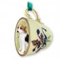 GTCD91 American Foxhound Green Holiday Tea Cup Ornament