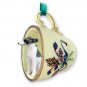 GTCD92C Whippet, Gray & White  Green Holiday Tea Cup Ornament